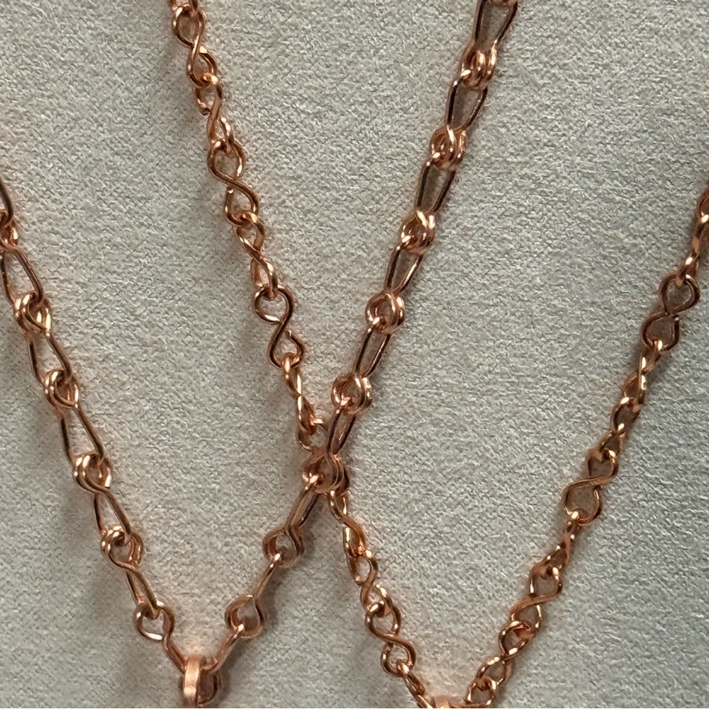 Handmade Turquoise Copper Wishbone Pendant Necklace - Picture 7 of 7